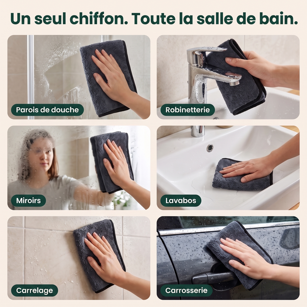 Chiffon Beralen™ — Anti-traces & calcaire
