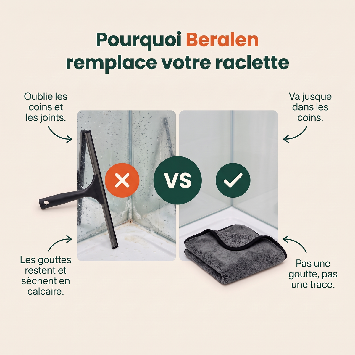 Chiffon Beralen™ — Anti-traces & calcaire