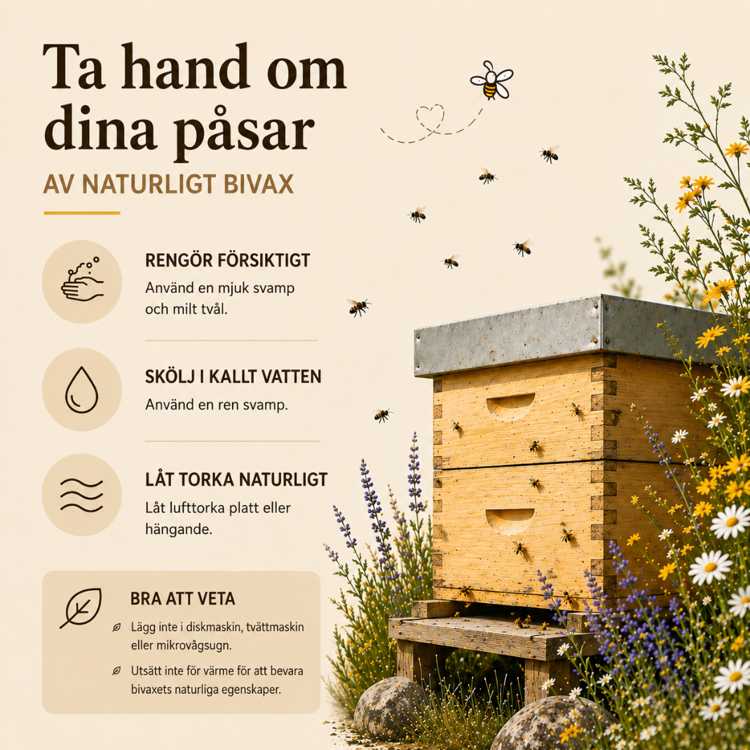 Premium Beralen-påsar av bivax och 100 % bomull — tvättbara, naturliga och utformade för att hålla ditt bröd färskt längre.
