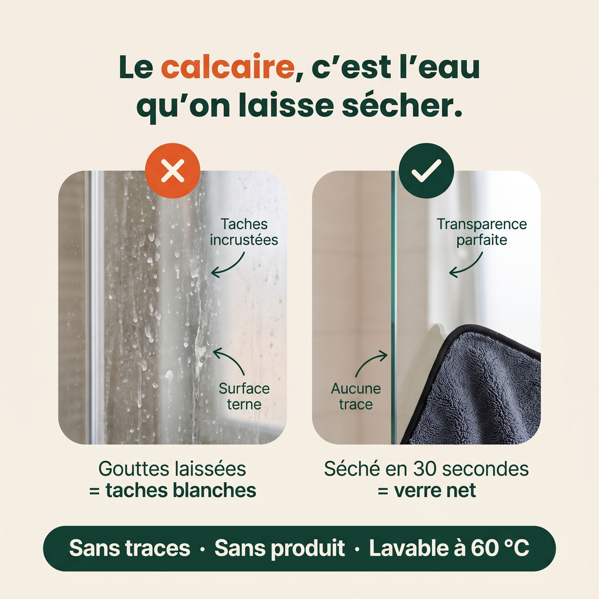 Chiffon Beralen™ — Anti-traces & calcaire